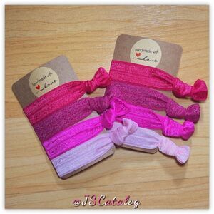 🌸 Fuchsia Ombré No-Crease Hair Ties 4-Pack 🌸